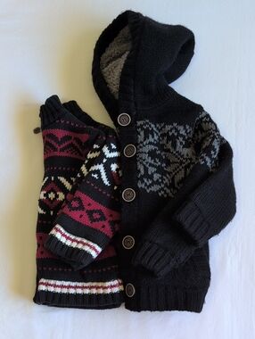 3T 2-Pack Thick Sherpa Fleece Lined Knit Jacket Lot Rebel Wilderness TCP Bundle